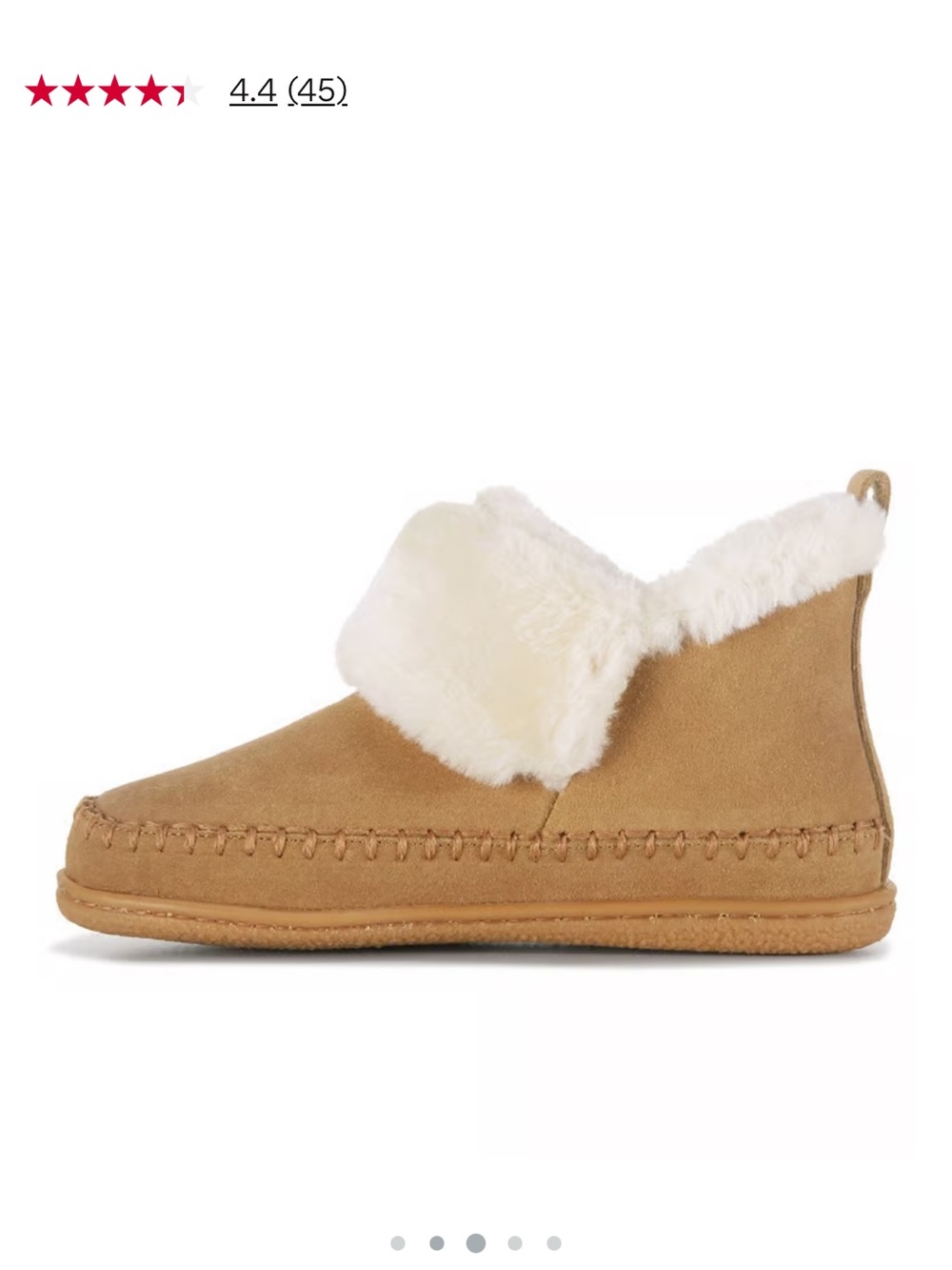 Minnetonka Women's Birdy Bootie Slipper - Cream Shearling, Tan Suede New - Picture 3 of 7